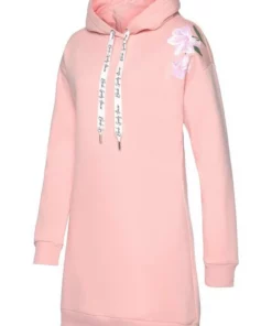 Bench. Sweatkleid mit Blumenprint auf der Schulter Schwarz, Weiß, Rauchrosa -Günstiges Bench Geschäft 849a07bb 6bab 536d a390 7b89ec217921