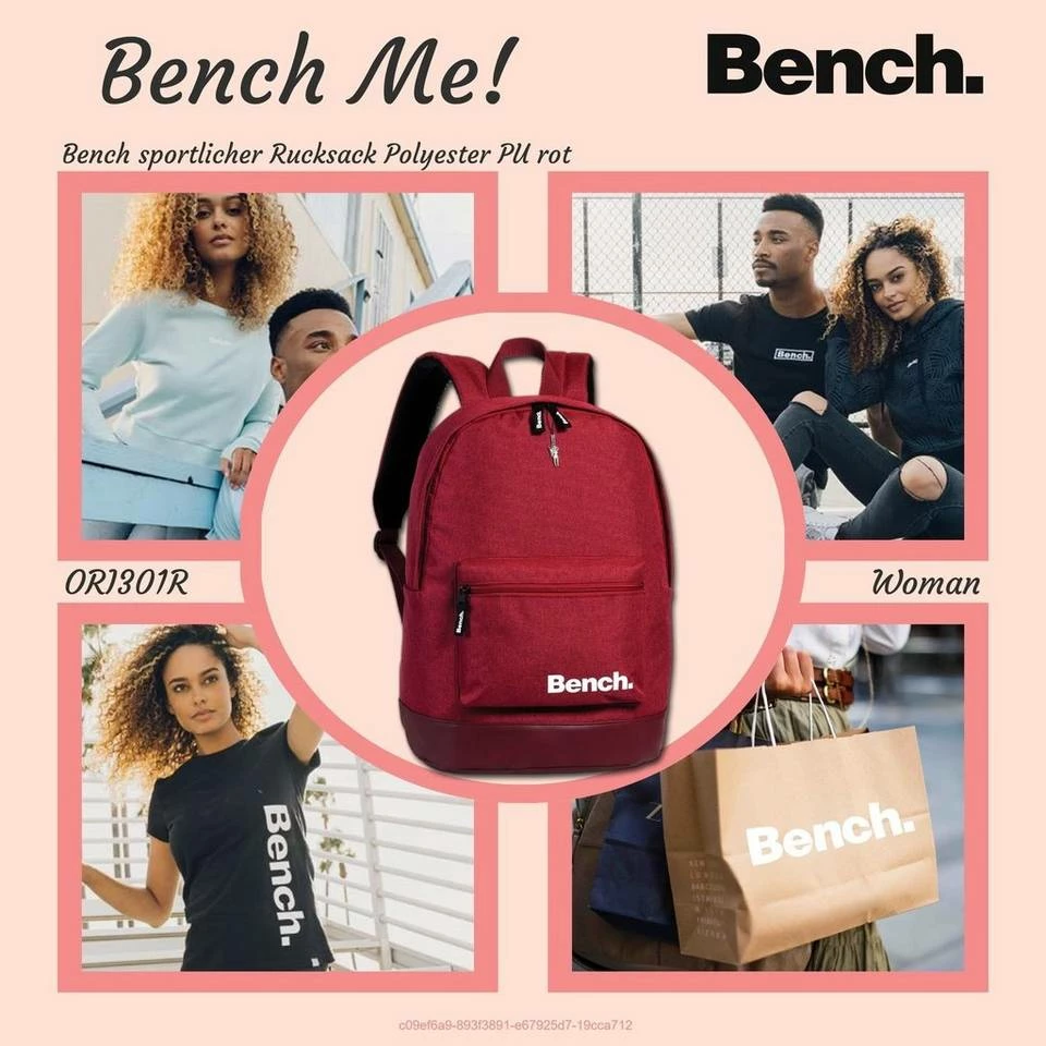 Bench. Freizeitrucksack »D2ORI301R Bench Daypack Rucksack Backpack weinrot« (Freizeitrucksack), Damen, Jugend Freizeitrucksack, Sporttasche Polyester, grün, rot, Größe ca. 42cm 4 Bench. Freizeitrucksack »D2ORI301R Bench Daypack Rucksack Backpack weinrot« (Freizeitrucksack), Damen, Jugend Freizeitrucksack, Sporttasche Polyester, grün, rot, Größe ca. 42cm – Bild 2