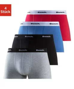 Bench. Hipster (4 Stück) mit kontrastfarbigem Bund Royalblau | grau-meliert | rot | schwarz, Schwarz, Navy | bordeaux | petrol | anthrazit -Günstiges Bench Geschäft 94efc3f3 ed97 50ae 93aa 103201fecf65