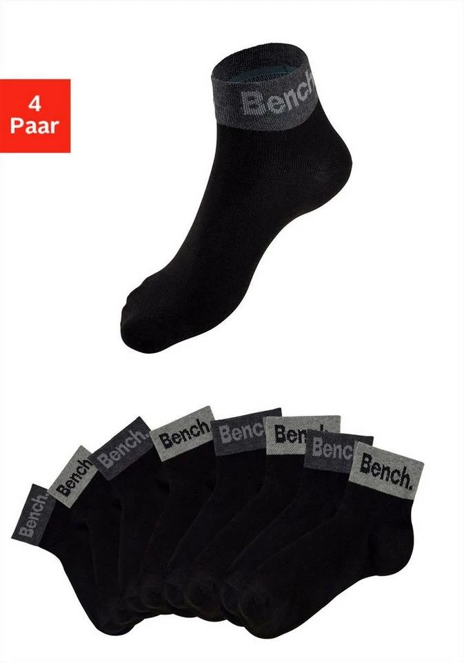 Bench. Kurzsocken (8-Paar) mit eingestricktem Schriftzug am Bündchen 2 x schwarz | 2 x weiß | 2 x hellgrau-meliert | 2 x blau, Schwarz 9 Bench. Kurzsocken (8-Paar) mit eingestricktem Schriftzug am Bündchen 2 x schwarz | 2 x weiß | 2 x hellgrau-meliert | 2 x blau, Schwarz – Bild 7