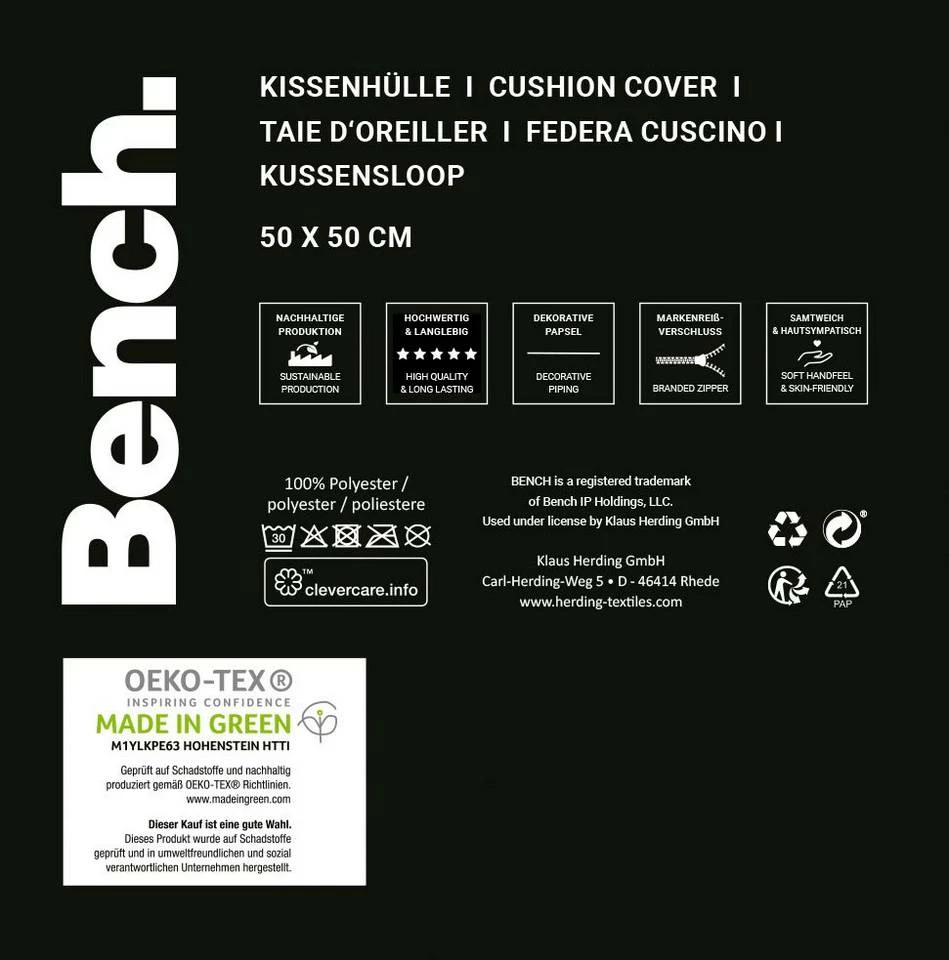 Bench. Dekokissen »Bench«, Kissenhülle mit Wendemotiv und Rundum-Paspel 8 Bench. Dekokissen »Bench«, Kissenhülle mit Wendemotiv und Rundum-Paspel – Bild 7