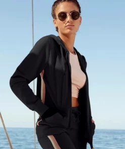 Bench. Kapuzensweatjacke mit Glitzer Streifen Schwarz, Beige-melange, Rosé -Günstiges Bench Geschäft a02b5054 0811 57d3 8a77 d9a68e32e486