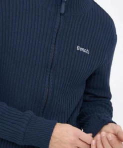 Bench. Funktionsjacke »Lido« Eleganter Rippstrick, Stickerei Navy, Charcoal Marl -Günstiges Bench Geschäft a1c2e204 3218 5df6 a638 20b22aa9a2d3