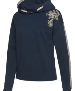 Bench. Kapuzensweatshirt mit Blumenprint und Logotapes Mandarine, Dunkelblau, Creme -Günstiges Bench Geschäft a2d57ced 4d15 5b39 be4f 176eebf7f1ba