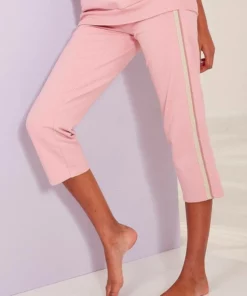 Bench. Relax-Caprihose mit Glitzerstreifen Beige-melange, Schwarz, Rosé