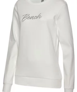 Bench. Sweatshirt mit glänzender Logostickerei Ecru, Hellgrau-meliert, Schwarz -Günstiges Bench Geschäft ae4b0574 b303 5085 9760 cea82b6da637
