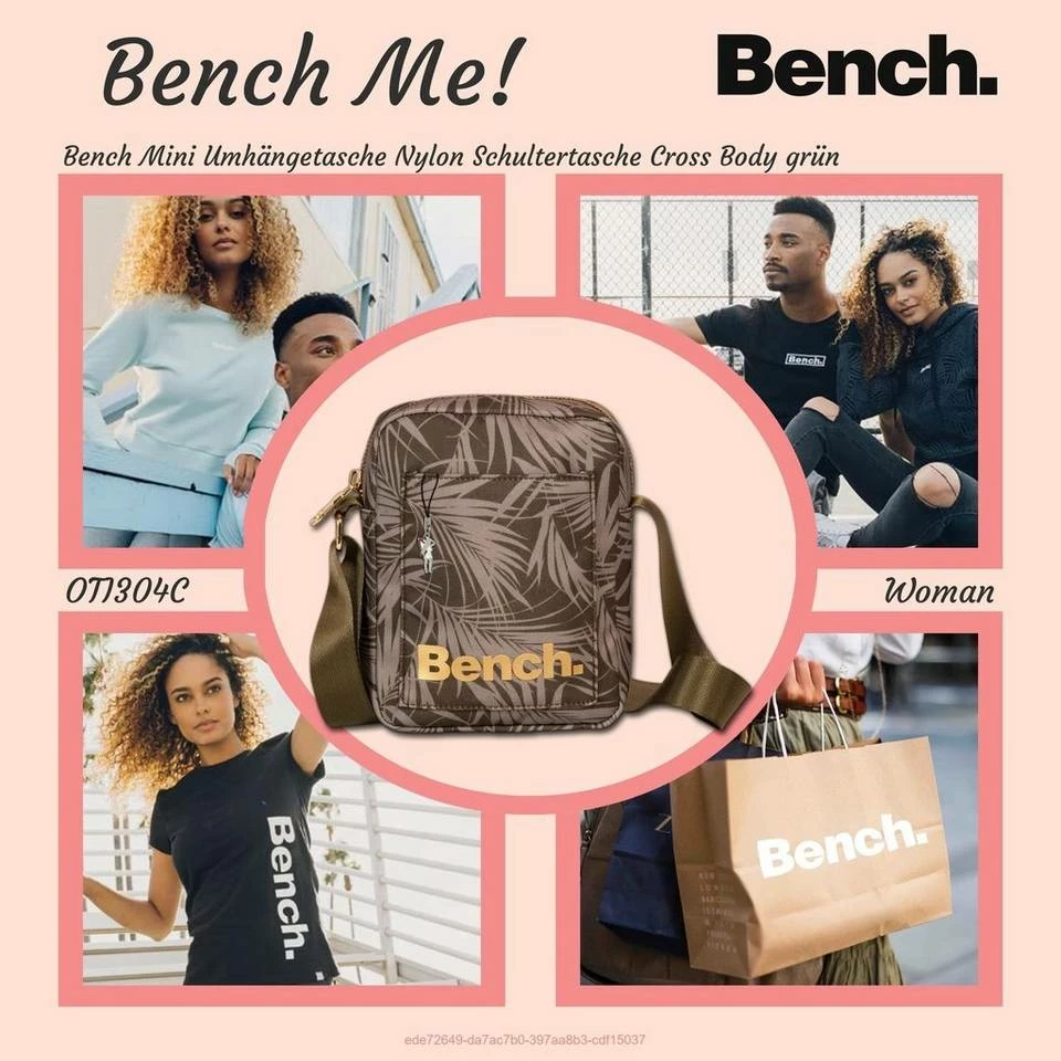Bench. Umhängetasche »D2OTI304C Bench sportliche MiniBag Umhängetasche« (Umhängetasche), Damen, Jugend Tasche aus Nylon, Größe ca. 14cm in grün, oliv, Blätter-Print 4 Bench. Umhängetasche »D2OTI304C Bench sportliche MiniBag Umhängetasche« (Umhängetasche), Damen, Jugend Tasche aus Nylon, Größe ca. 14cm in grün, oliv, Blätter-Print – Bild 2