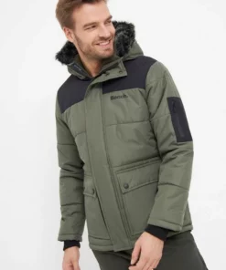 Bench. Regenmantel »Tillor« Fake-Fur, Handytasche, Cargotaschen, Logo Khaki, Schwarz -Günstiges Bench Geschäft b42e56b7 db07 5e8a a52f cab75e595268