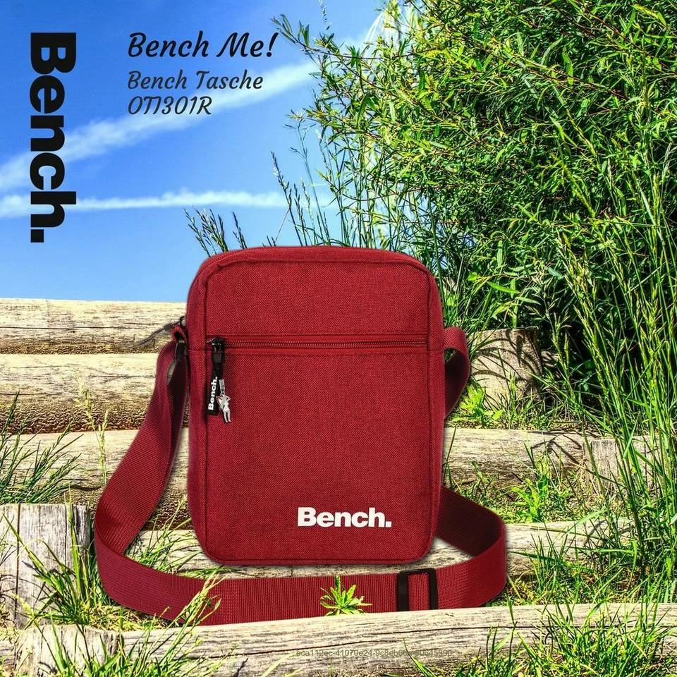 Bench. Umhängetasche »OTI301R Bench stylisches Cross Body Bag« (Umhängetasche), Damen, Jugend Umhängetasche Polyester, rot ca. 17cm x ca. 23cm Weinrot, Schwarz, Dunkelgrau, Ocker 4 Bench. Umhängetasche »OTI301R Bench stylisches Cross Body Bag« (Umhängetasche), Damen, Jugend Umhängetasche Polyester, rot ca. 17cm x ca. 23cm Weinrot, Schwarz, Dunkelgrau, Ocker – Bild 2