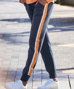 Bench. Sweatpants mit Kontraststreifen und Logobändern Dunkelblau, Creme, Mandarine -Günstiges Bench Geschäft b7841141 2bca 56dd 9cff 37c421734d02