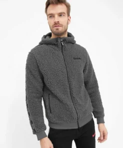 Bench. Fleecejacke »Plaint« Stickerei, Sportives Seitenband Schwarz, Navy, Grau -Günstiges Bench Geschäft c41c5b5c 0516 5db4 9d5a 070661e86464