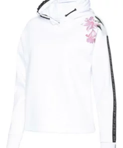 Bench. Hoodie mit bedrucktem Tape und Blumenprint Weiß, Schwarz, Rauchrosa -Günstiges Bench Geschäft ca7d2827 8664 5d58 a72b 9548f19bc805