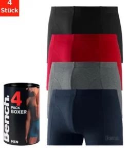 Bench. Boxer (4 Stück) in der Dose Navy | anthrazit-meliert | rot | schwarz, Blau | anthrazit-meliert | petrol | bordeaux, Schwarz, Schwarz | türkis | orange | lila -Günstiges Bench Geschäft ca9a7219 2ecb 5c8f accc 2326fd2f55f3
