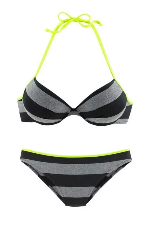 Bench. Push-Up-Bikini »Bench Damen Marken-Push-Up-Bikini, schwarz-grau, C-Cup« -Günstiges Bench Geschäft ccfe0366 86ca 56e0 b319 b5eee51dc251