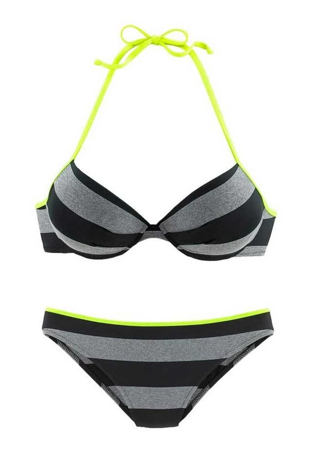 Bench. Push-Up-Bikini »Bench Damen Marken-Push-Up-Bikini, schwarz-grau, C-Cup« 2 Bench. Push-Up-Bikini »Bench Damen Marken-Push-Up-Bikini, schwarz-grau, C-Cup«
