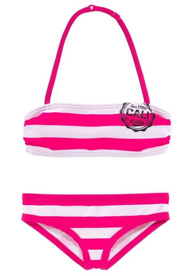Bench. Bandeau-Bikini mit trendigen Streifen Schwarz-weiß, Blau-weiß, Pink-weiß 7 Bench. Bandeau-Bikini mit trendigen Streifen Schwarz-weiß, Blau-weiß, Pink-weiß – Bild 5