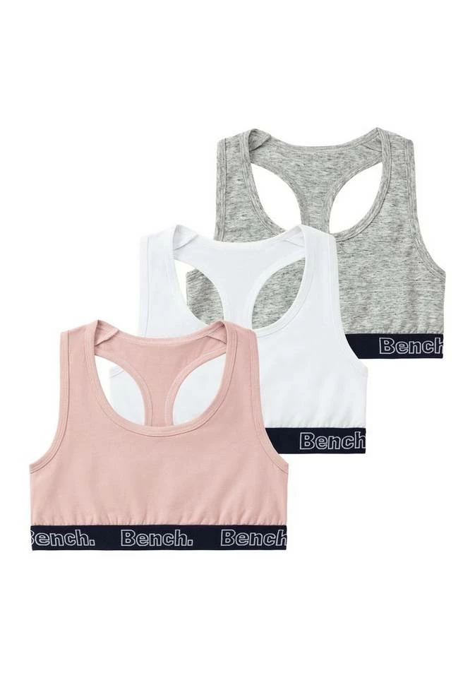 Bench. Bustier (3 Stück) mit Ringerrücken Rose | weiß | grau-meliert, Schwarz | weiß | grau-meliert 3 Bench. Bustier (3 Stück) mit Ringerrücken Rose | weiß | grau-meliert, Schwarz | weiß | grau-meliert – Bild 2