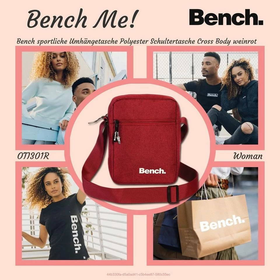 Bench. Umhängetasche »D2OTI301R Bench sportliche Umhängetasche rot« (Umhängetasche), Damen, Jugend Tasche aus Polyester, Größe ca. 17cm in rot 4 Bench. Umhängetasche »D2OTI301R Bench sportliche Umhängetasche rot« (Umhängetasche), Damen, Jugend Tasche aus Polyester, Größe ca. 17cm in rot – Bild 2