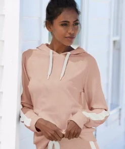 Bench. Kapuzensweatshirt mit Seitenstreifen und Kängurutasche Schwarz-weiß, Nude-weiß, Stone-weiß