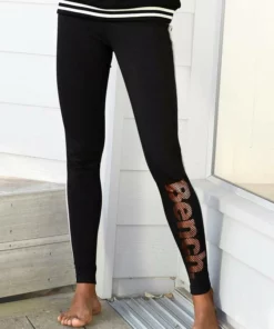 Bench. Leggings mit Logodruck in Metalloptik Schwarz, Aubergine -Günstiges Bench Geschäft dfce9b78 d4b8 5b31 acc0 b63d067ef898