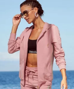 Bench. Kapuzensweatjacke mit Glitzer Streifen Schwarz, Beige-melange, Rosé -Günstiges Bench Geschäft e3710bb3 e63e 5dec b436 8ad22228d21b