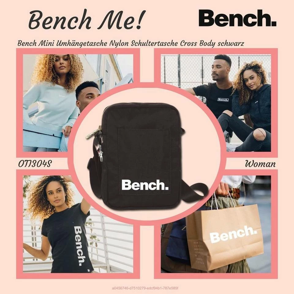 Bench. Umhängetasche »D2OTI304S Bench sportliche MiniBag Umhängetasche« (Umhängetasche), Damen, Jugend Tasche aus Nylon, Größe ca. 14cm in schwarz 4 Bench. Umhängetasche »D2OTI304S Bench sportliche MiniBag Umhängetasche« (Umhängetasche), Damen, Jugend Tasche aus Nylon, Größe ca. 14cm in schwarz – Bild 2