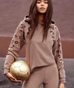 Bench. Kapuzensweatshirt mit glänzendem Leodruck Weiß-leo, Schwarz-leo, Nougat-leo