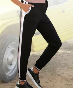 Bench. Sweathose mit Logodruck an den Taschen Schwarz-weiß, Mauve-weiß