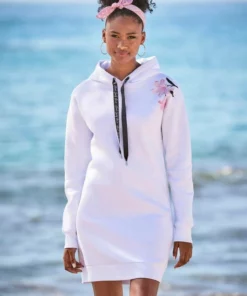 Bench. Sweatkleid mit Blumenprint auf der Schulter Schwarz, Weiß, Rauchrosa -Günstiges Bench Geschäft eda873fd d05e 5d7a 9894 0f0cee750eb6