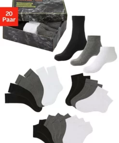 Bench. Sportsocken (Box, 20-Paar) 3 Längen in einer Box 6 x schwarz | 7 x weiß | 7 x grau-meliert, 20 x schwarz -Günstiges Bench Geschäft f296f32f d389 5254 84db e0702b84119c