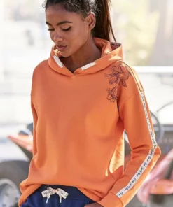 Bench. Kapuzensweatshirt mit Blumenprint und Logotapes Mandarine, Dunkelblau, Creme -Günstiges Bench Geschäft f7d1c716 2332 5743 8e34 ce6b4b8b7bb9
