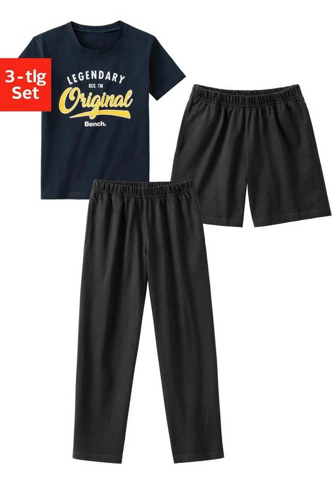 Bench. Pyjama (Packung, 3 tlg) Sommer T-Shirt mit Shorts und langer Hose 12 Bench. Pyjama (Packung, 3 tlg) Sommer T-Shirt mit Shorts und langer Hose – Bild 10